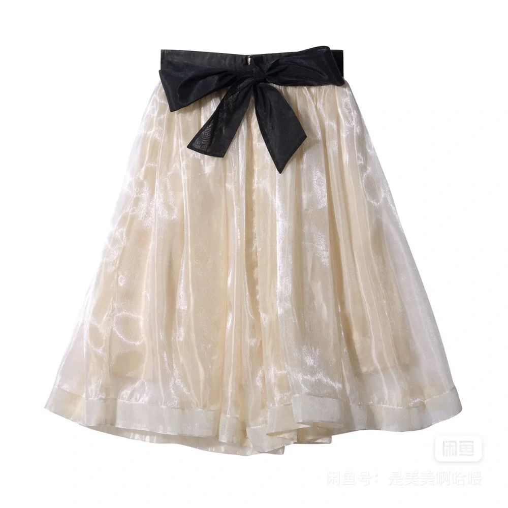 Romantic Girl Organza Bow A-Line Skirt | Fairycore Coquette | Above Knee